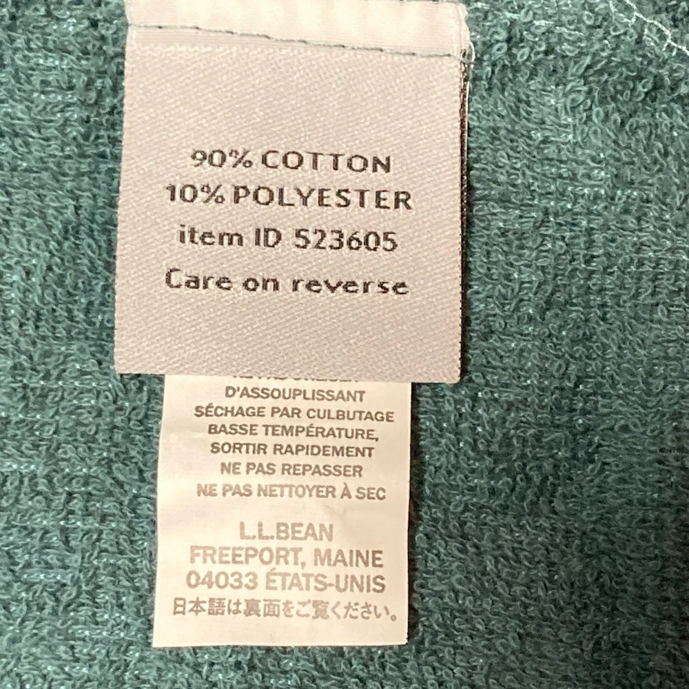 L.L. Bean Teal Terry Cloth Robe Women’s Medium - Picture 3 of 6